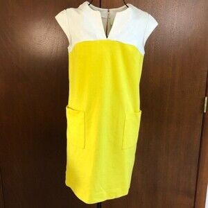 Kate Spade Yellow and White Asymmetrical Dress